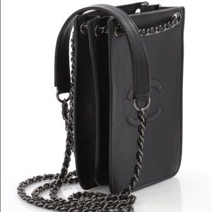 Chanel Crossbody Black Calfskin Phone Holder